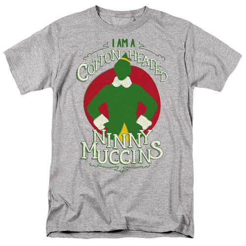 Elf Cotton Headed Mens T Shirt Athletic Heather