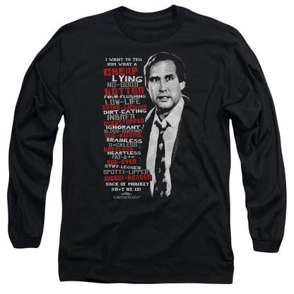 Christmas Vacation Profanities Mens Long Sleeve Shirt Black