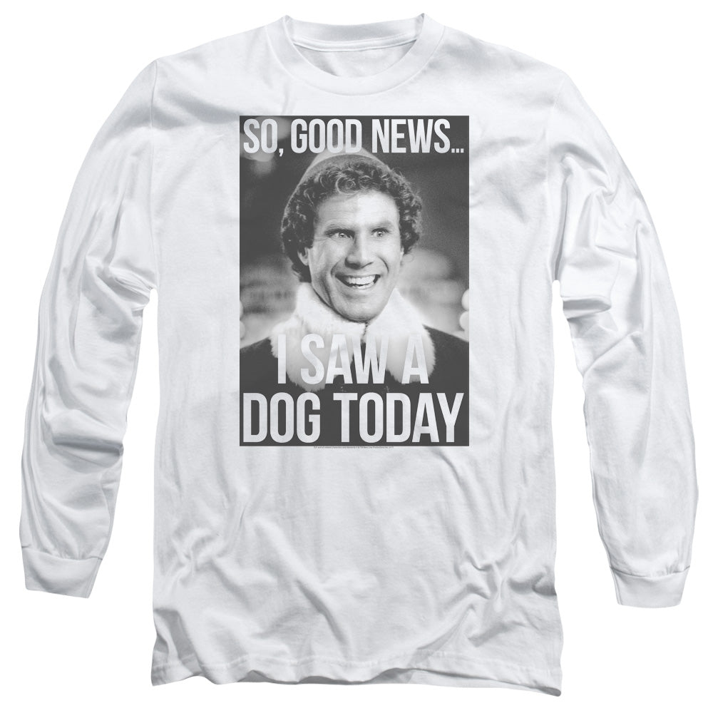 Elf Must Love Dogs Mens Long Sleeve Shirt White