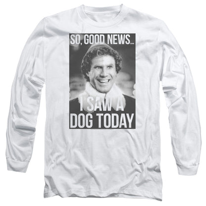 Elf Must Love Dogs Mens Long Sleeve Shirt White