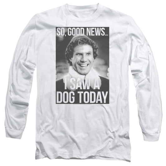 Elf Must Love Dogs Mens Long Sleeve Shirt White