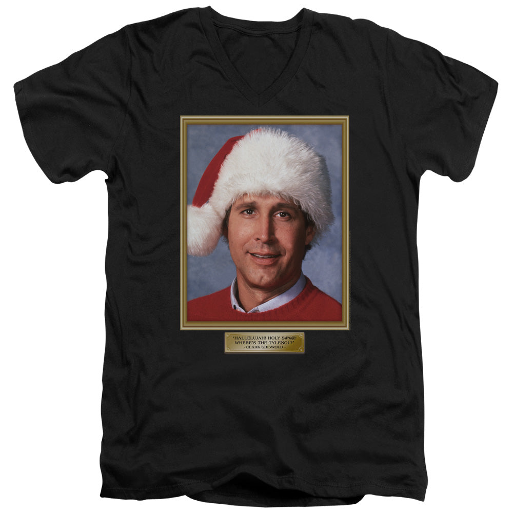 Christmas Vacation Hallelujah Mens Slim Fit V-Neck T Shirt Black
