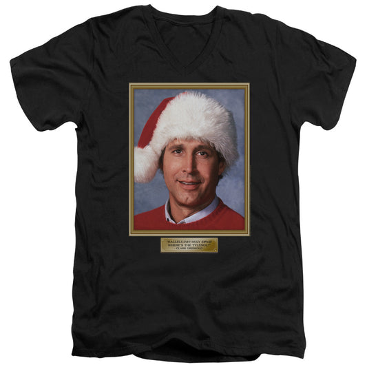 Christmas Vacation Hallelujah Mens Slim Fit V-Neck T Shirt Black