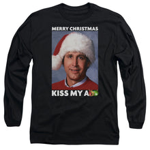 Load image into Gallery viewer, Christmas Vacation Merry Kiss Mens Long Sleeve Shirt Black Officially Licensed
