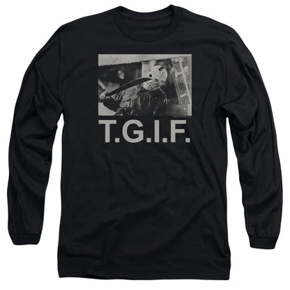Friday The 13Th Tgif Mens Long Sleeve Shirt Black Officially Licensed