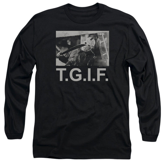 Friday The 13Th Tgif Mens Long Sleeve Shirt Black Officially Licensed