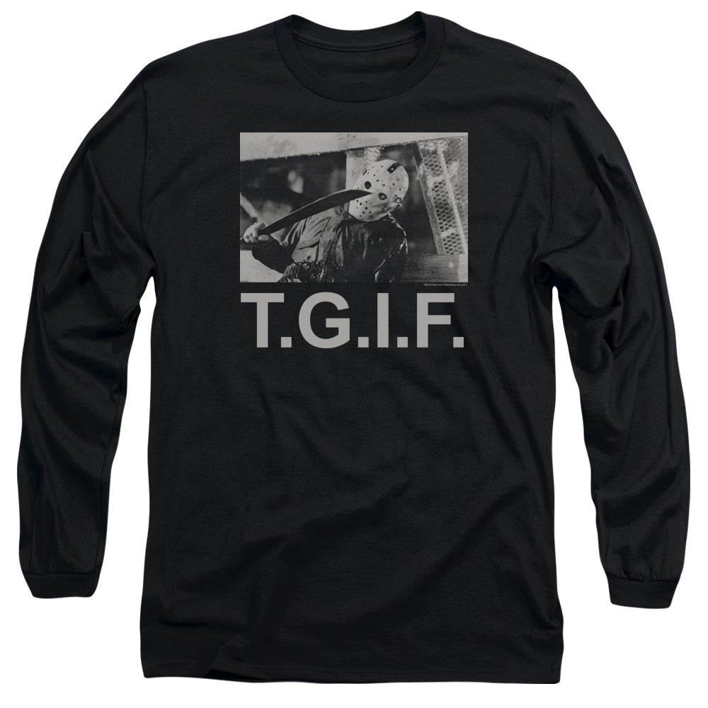 Friday The 13Th Tgif Mens Long Sleeve Shirt Black Officially Licensed