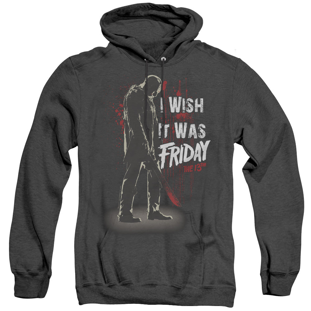 Friday The 13Th I Wish It Was Friday Heather Mens Hoodie Black
