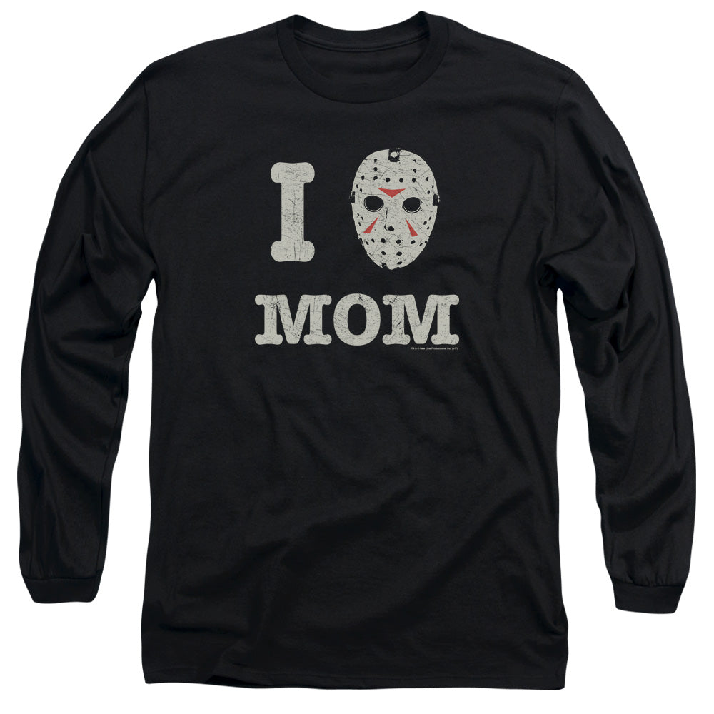 Friday The 13Th Mommas Boy Mens Long Sleeve Shirt Black Officially Licensed