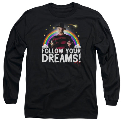 Friday The 13Th Follow Your Dreams Mens Long Sleeve Shirt Black Officially Licensed