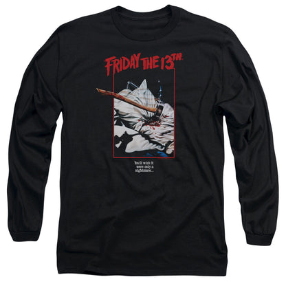Friday The 13Th Axe Poster Mens Long Sleeve Shirt Black Officially Licensed