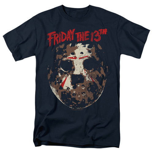 Friday The 13Th Rough Mask Mens T Shirt Navy