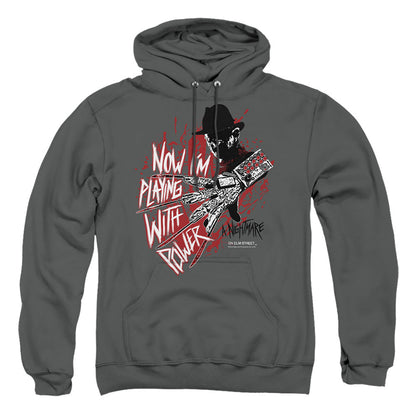 Nightmare On Elm Street Playing With Power Mens Hoodie Charcoal