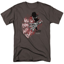 Load image into Gallery viewer, Nightmare On Elm Street Playing With Power Mens T Shirt Charcoal
