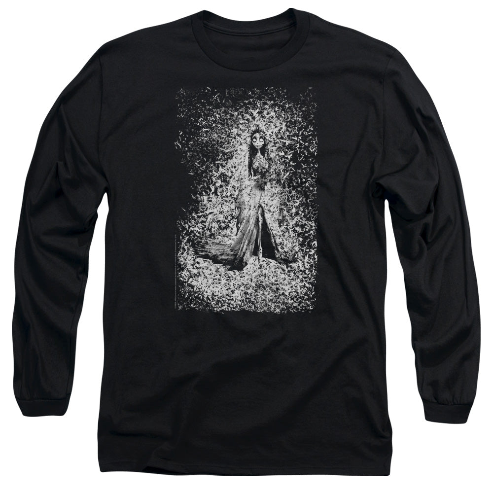 Corpse Bride Bird Dissolve Mens Long Sleeve Shirt Black Officially Licensed