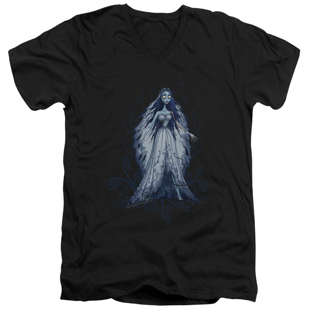 Corpse Bride Vines Mens Slim Fit V-Neck T Shirt Black