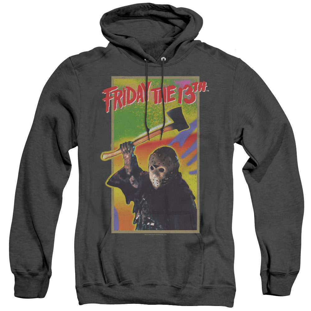 Friday The 13Th Retro Game Heather Mens Hoodie Black