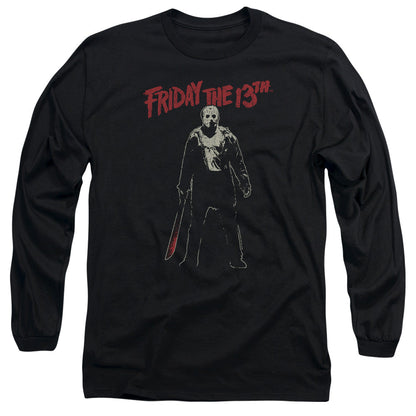 Friday The 13Th Chchch Ahahah Mens Long Sleeve Shirt Black Officially Licensed