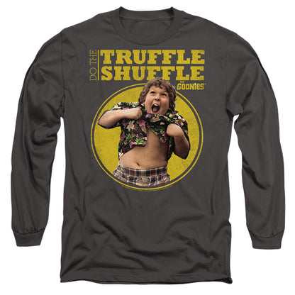 The Goonies Chunk Truffle Shuffle Mens Long Sleeve Shirt Charcoal Officially Licensed