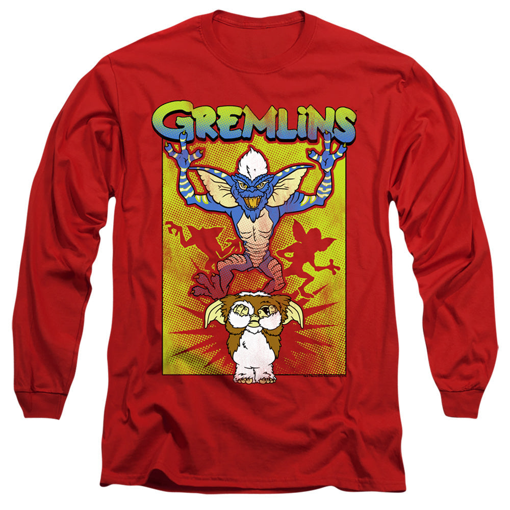 Gremlins Be Afraid Mens Long Sleeve Shirt Red