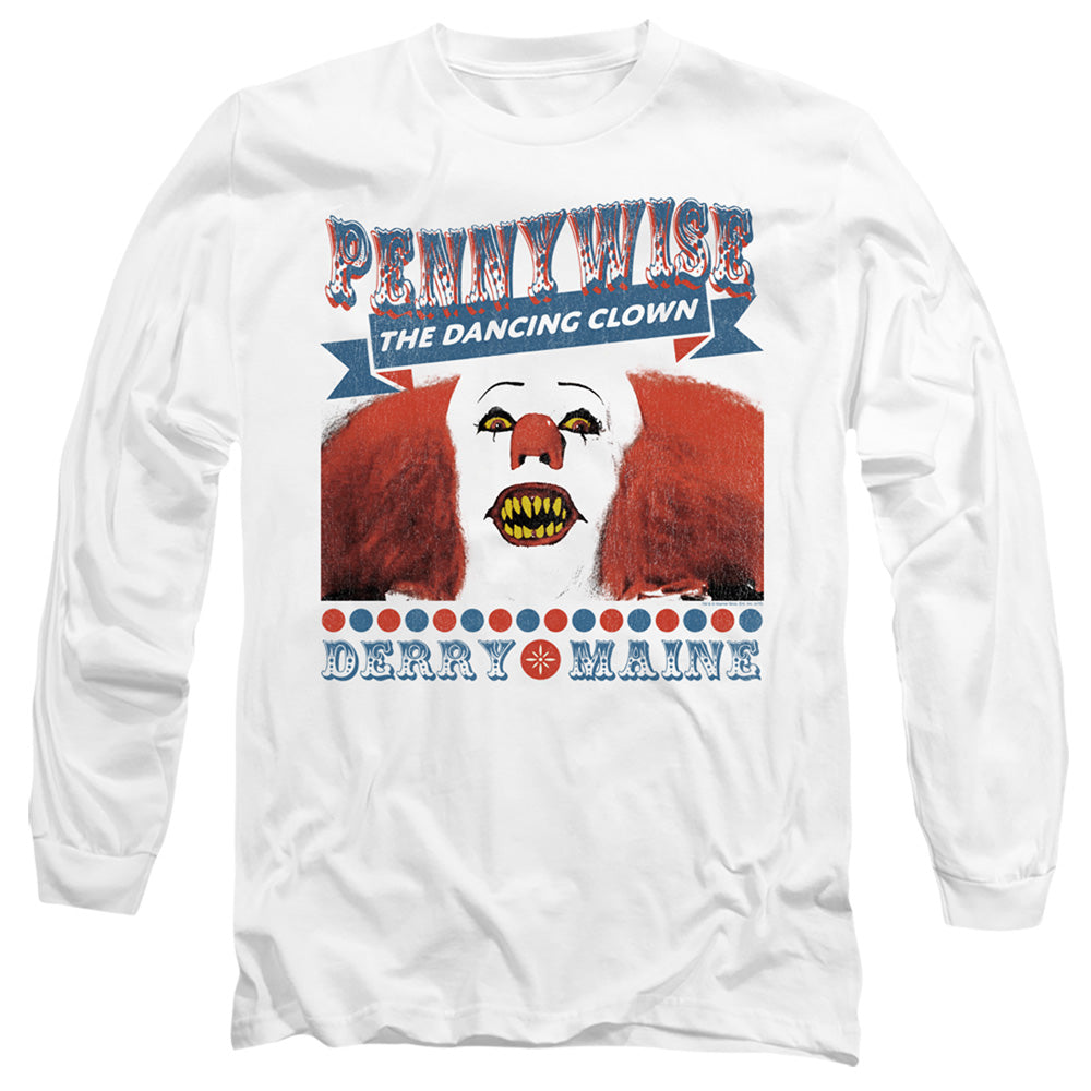 It 1990 The Dancing Clown Mens Long Sleeve Shirt White Officially Licensed