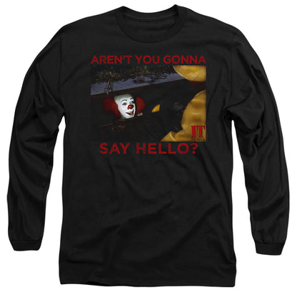 It 1990 Hello Mens Long Sleeve Shirt Black Officially Licensed