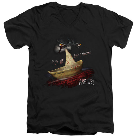 IT Now We Arent Strangers Mens Slim Fit V-Neck T Shirt Black
