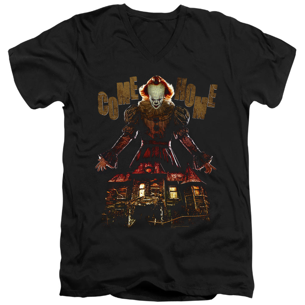IT 2 Come Home Mens Slim Fit V-Neck T Shirt Black