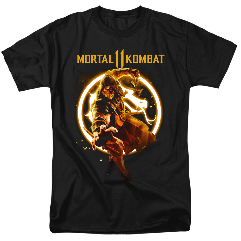 Mortal Kombat 11 Scorpion Flames Mens T Shirt Black