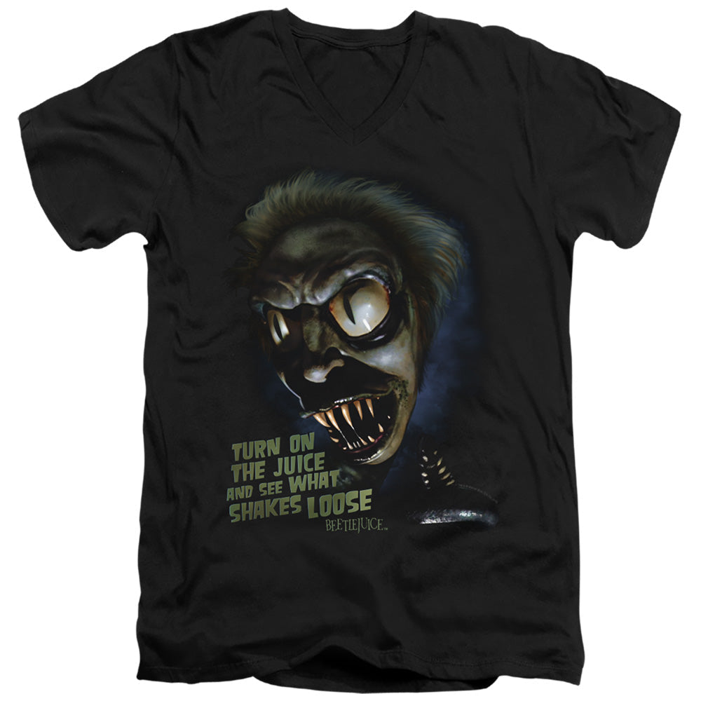Beetlejuice Chucks Daughter Mens Slim Fit V-Neck T Shirt Black