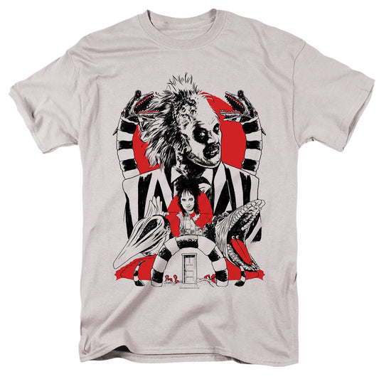 Beetlejuice Beetlejuice Collage Mens T Shirt Silver
