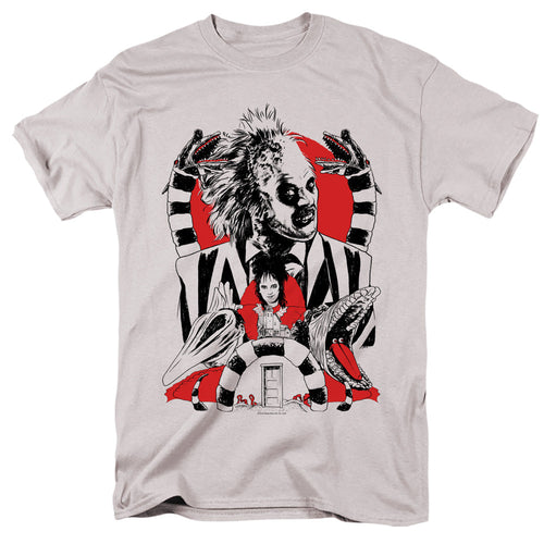 Beetlejuice Beetlejuice Collage Mens T Shirt Silver