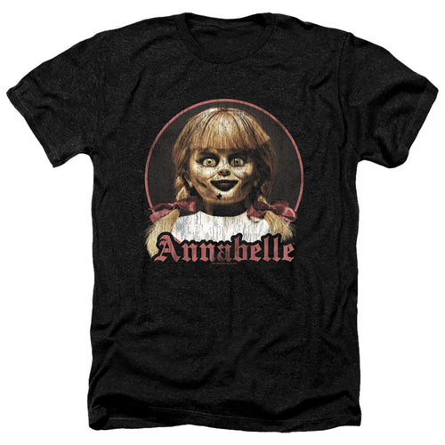 Annabelle Annabelle Portrait Heather Mens T Shirt Black