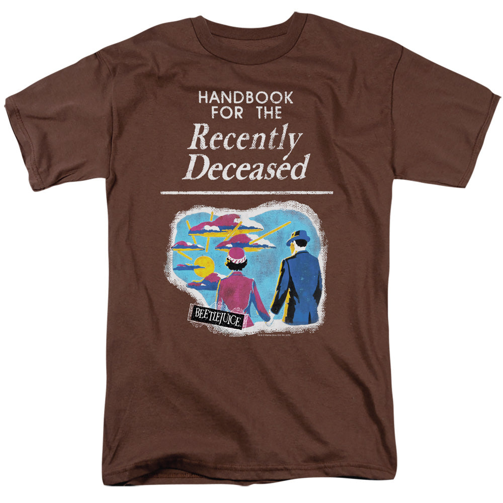 Beetlejuice The Handbook Mens T Shirt Coffee