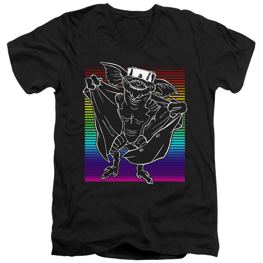 Gremlins Cool Gradient Mens Slim Fit V-Neck T Shirt Black
