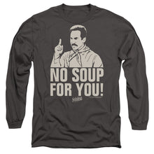 Load image into Gallery viewer, Seinfeld No Soup Mens Long Sleeve Shirt Charcoal Officially Licensed
