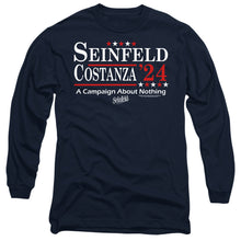 Load image into Gallery viewer, Seinfeld Election Tee Mens Long Sleeve Shirt Navy Officially Licensed
