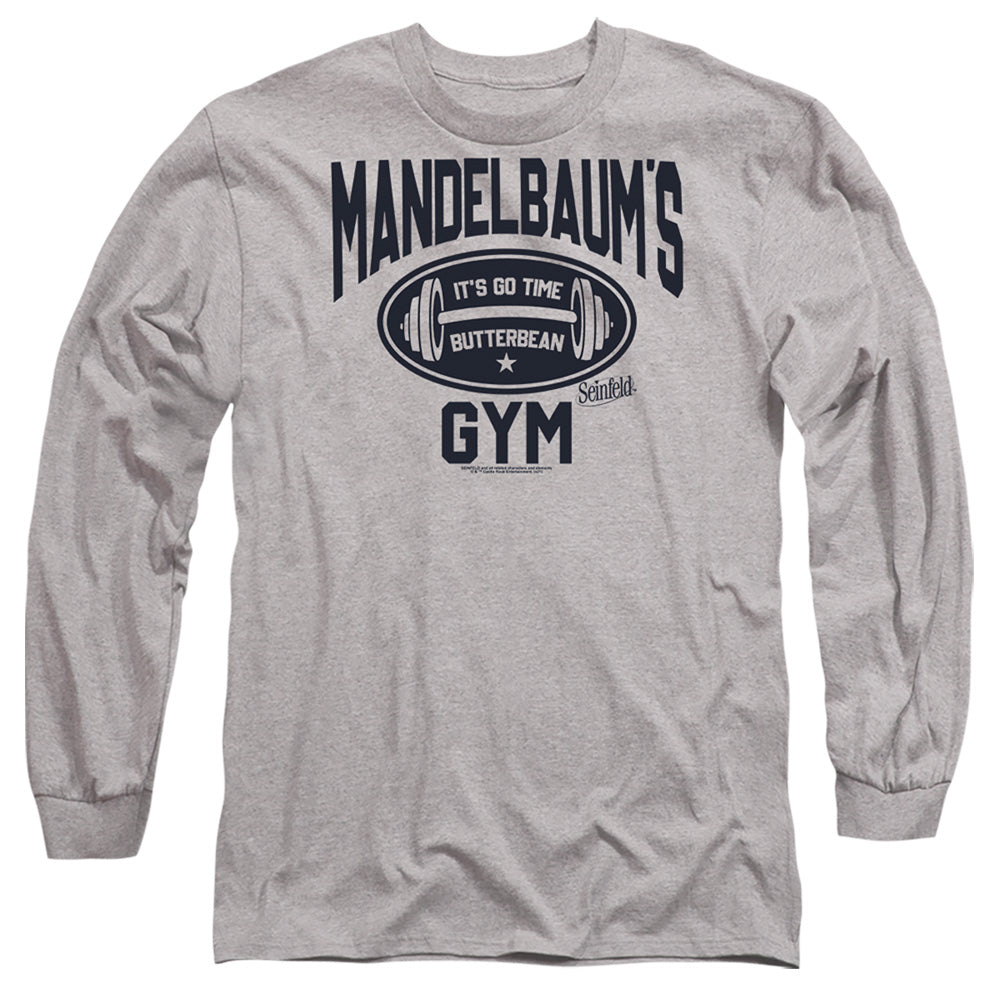 Seinfeld Madelbaum'S Gym Mens Long Sleeve Shirt Athletic Heather Officially Licensed