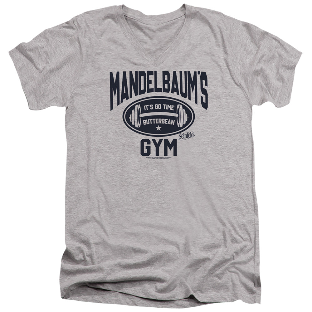 Seinfeld Madelbaum'S Gym Mens Slim Fit V-Neck T Shirt Athletic Heather