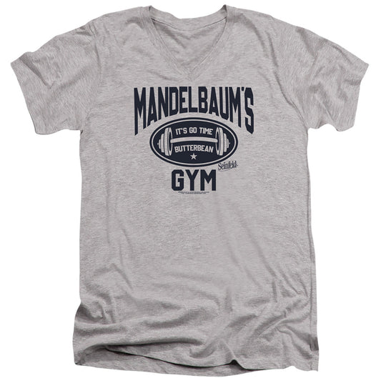 Seinfeld Madelbaum'S Gym Mens Slim Fit V-Neck T Shirt Athletic Heather