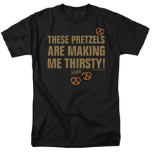 Load image into Gallery viewer, Seinfeld Pretzels Thirsty Mens T Shirt Black
