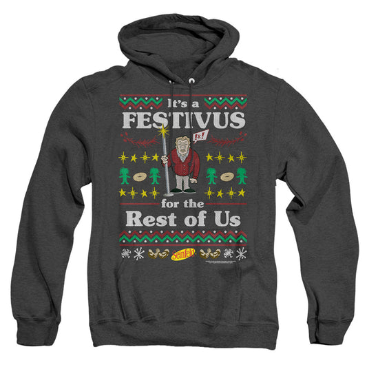Seinfeld Festive Festivus Heather Mens Hoodie Black
