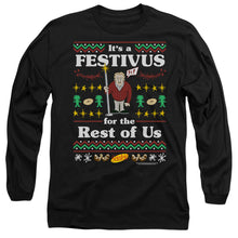 Load image into Gallery viewer, Seinfeld Festive Festivus Mens Long Sleeve Shirt Black Officially Licensed
