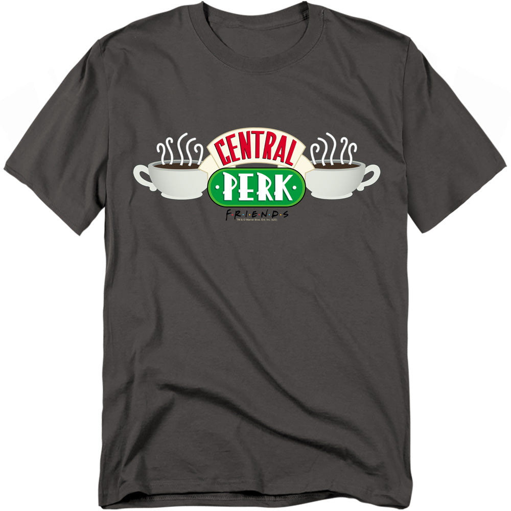 Friends Central Perk Logo Mens T Shirt Charcoal
