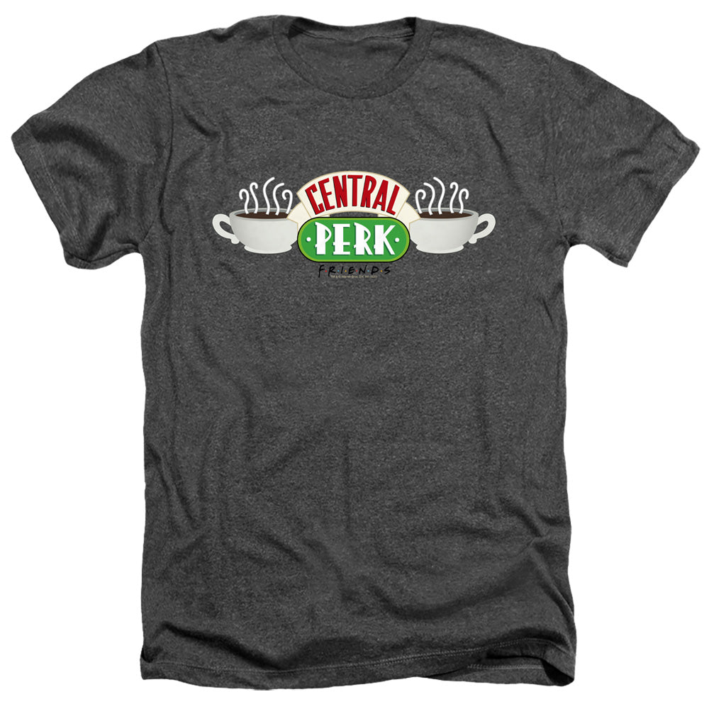 Friends Central Perk Logo Heather Mens T Shirt Charcoal