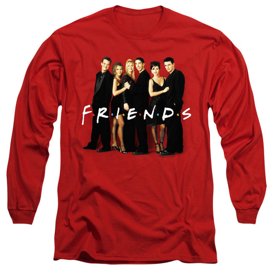 Friends Cast In Blackmens Long Sleeve Shirt Red