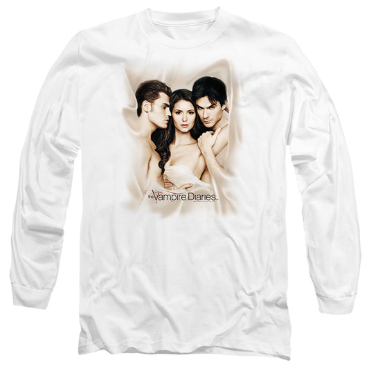 Vampire Diaries Bounded Mens Long Sleeve Shirt White Officially Licensed