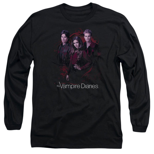 Vampire Diaries Company Of Three Mens Long Sleeve Shirt Black Officially Licensed