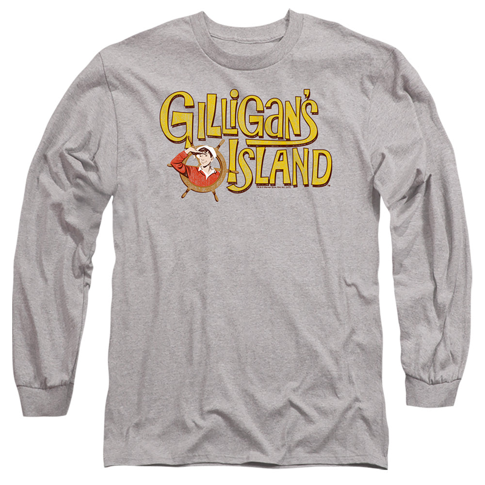Gilligans Island Gilligans Logo Mens Long Sleeve Shirt Athletic Heather Officially Licensed