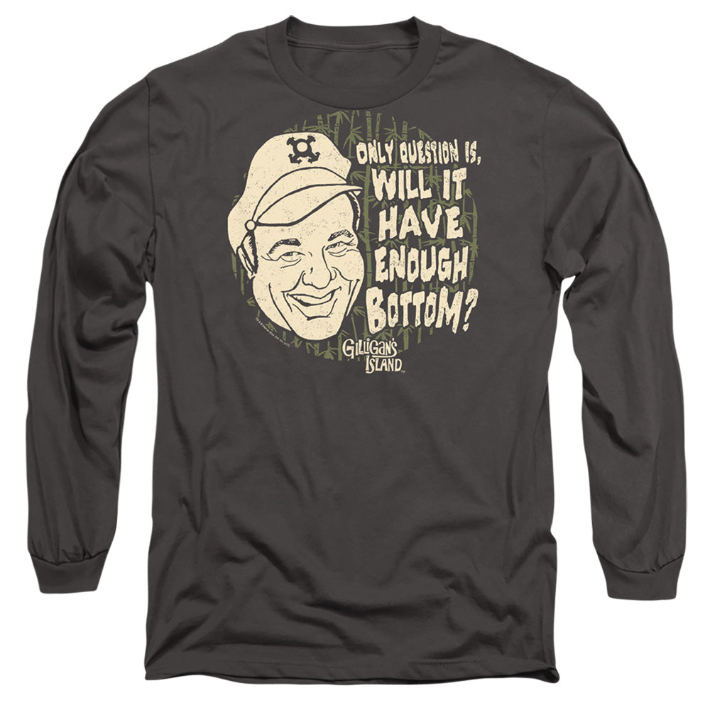 Gilligans Island Enough Bottom Mens Long Sleeve Shirt Charcoal Officially Licensed